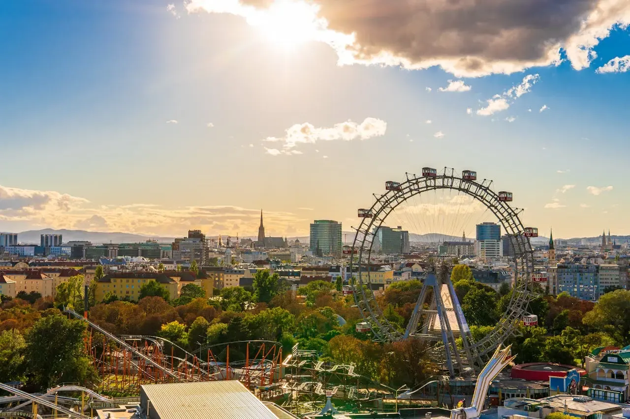 Wieder Prader, Rießenrad und Skyline von Wien